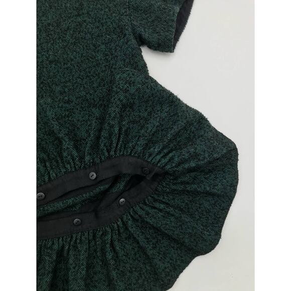 Tibi Detachable Peplum Top Womens XS Green Black Short Sleeve - Picture 6 of 7